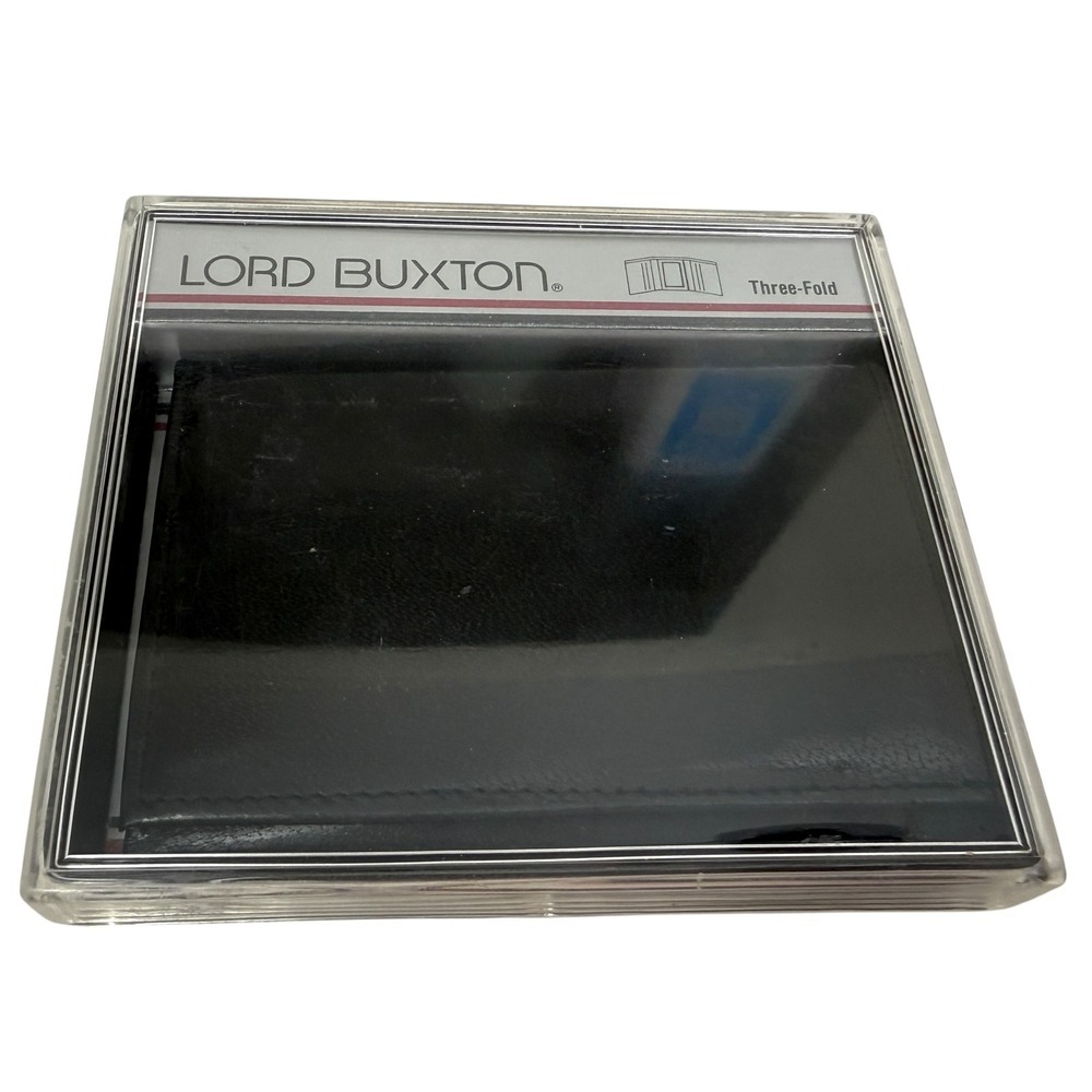 Vintage Lord Buxton Wallet Genuine Kidskin Leather Three-Fold Black New in Box
